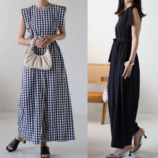 Dames Élégante Robe Maxi Sans Manches Chic und Stil