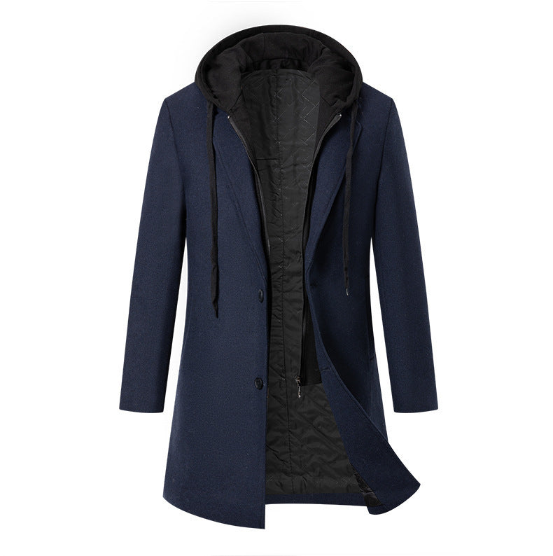 Elegant transitional coat for men with removable hood Chic und Stil