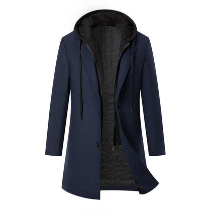 Elegant transitional coat for men with removable hood Chic und Stil