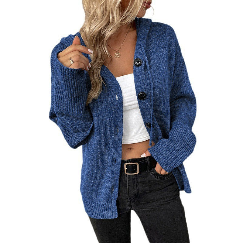 Dame cardigan avec capuche et détails de boutons décoratifs Chic und Stil