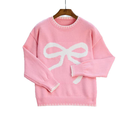 Dames Pull et sweat confortable avec motif de nœud et manches confortables Chic und Stil