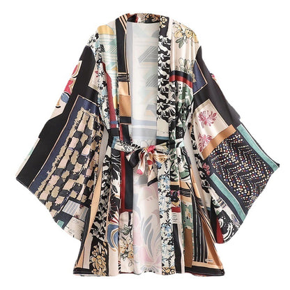 Dames ample, imprimée pantalon Palazzo Chic und Stil