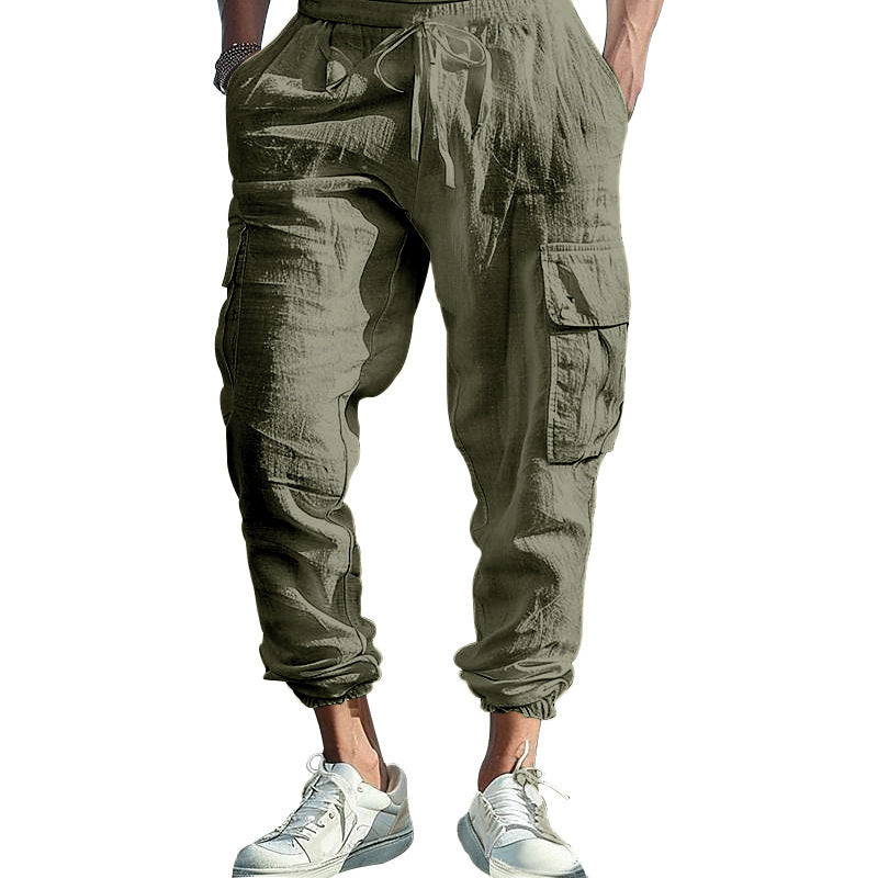 Pantalon cargo décontracté pour hommes avec ceinture élastique et poches pratiques Chic und Stil
