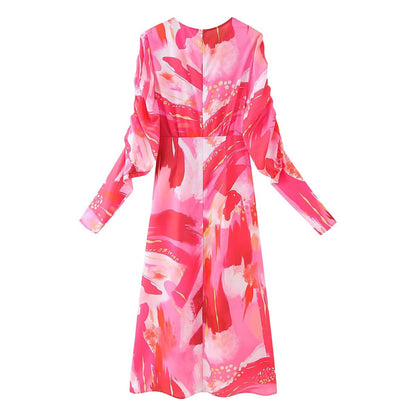 Robe portefeuille pour femmes avec des manches volumineuses et un design élégant Chic und Stil