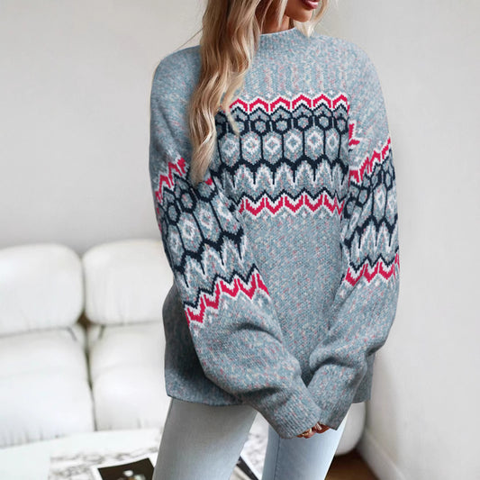 Pull en tricot pour femmes avec un motif géométrique moderne et une coupe oversize Chic und Stil