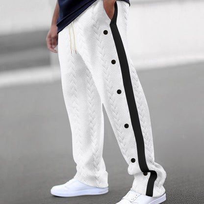 Men's athletic leisure pants with snap buttons and structured design Chic and Style