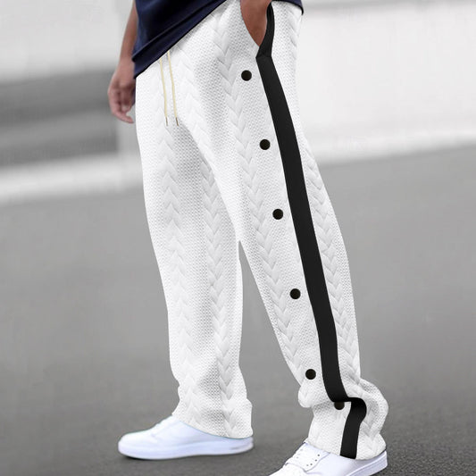 Men's athletic leisure pants with snap buttons and structured design Chic and Style