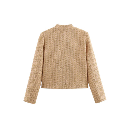 Dames élégante veste en boucle avec boutons dorés et poches appliquées Chic und Stil