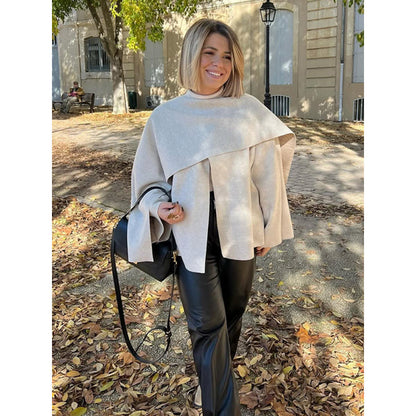 Generous size pullover for women with draped Chic and Style