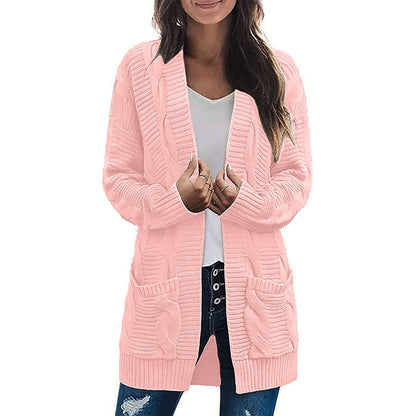 Dame cardigan en tricot épais avec grandes poches et motif structuré Chic und Still