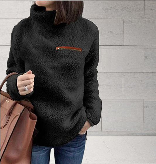 Pull en polaire pour femmes avec col montant et coupe féminine Chic und Stil