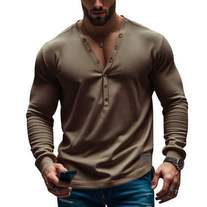 Chemise à manches longues pour hommes avec un design de patte de boutonnage à la mode Chic und Stil