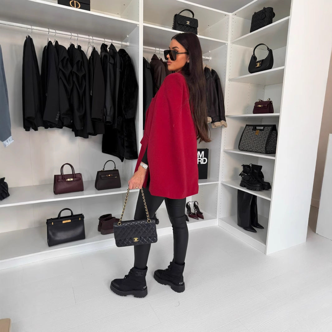 Oversized jacket for women with cape design and modern details Chic and Style