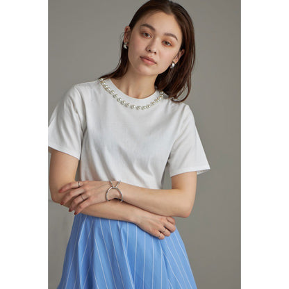 Dames Élégante blouse de loisir accentuée de perles Chic und Stil