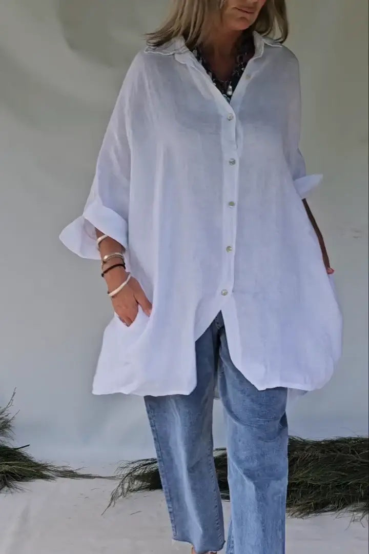 Blouse grande taille pour femmes avec coupe décontractée et fermeture à bouton-pression Chic und Stil