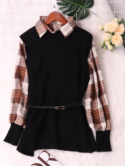 Pullunder féminin à détails de chemise Chic und Stil