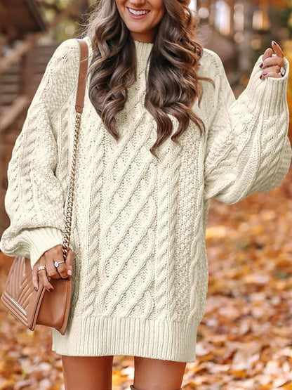 Dames Grand pull en tricot avec motif en torsades Chic und Stil