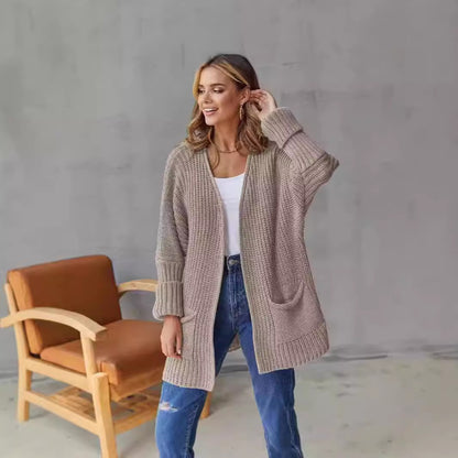 Dames Grand cardigan en tricot avec poches Chic und Stil