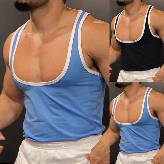 Hommes Débardeur de fitness respirant avec larges bretelles et ourlet plat Chic und Stil