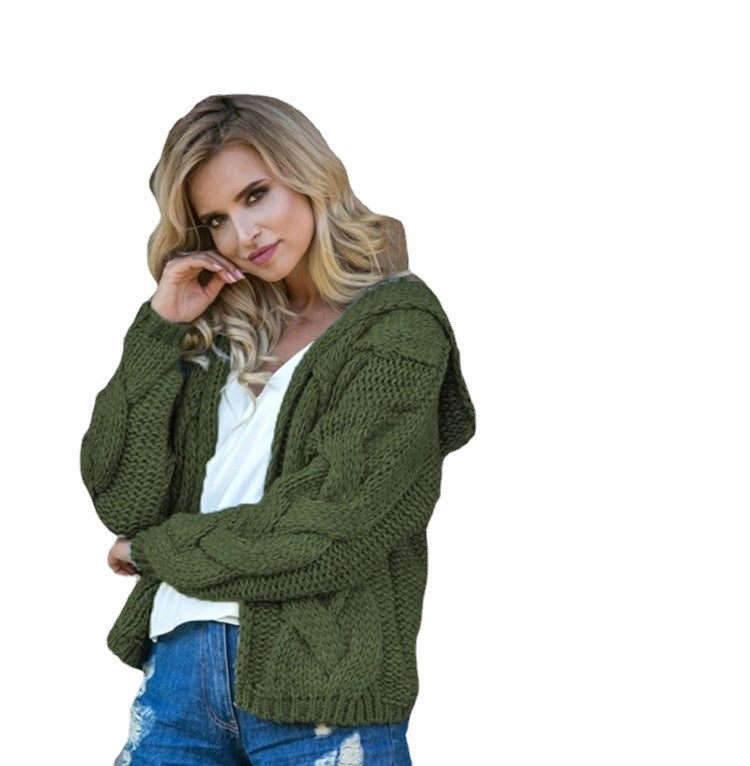 Dames grande tricot à capuche avec motif torsadé texturé Chic und Still