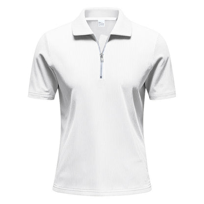 Polo sportif pour hommes à manches courtes avec fermeture éclair Chic und Stil