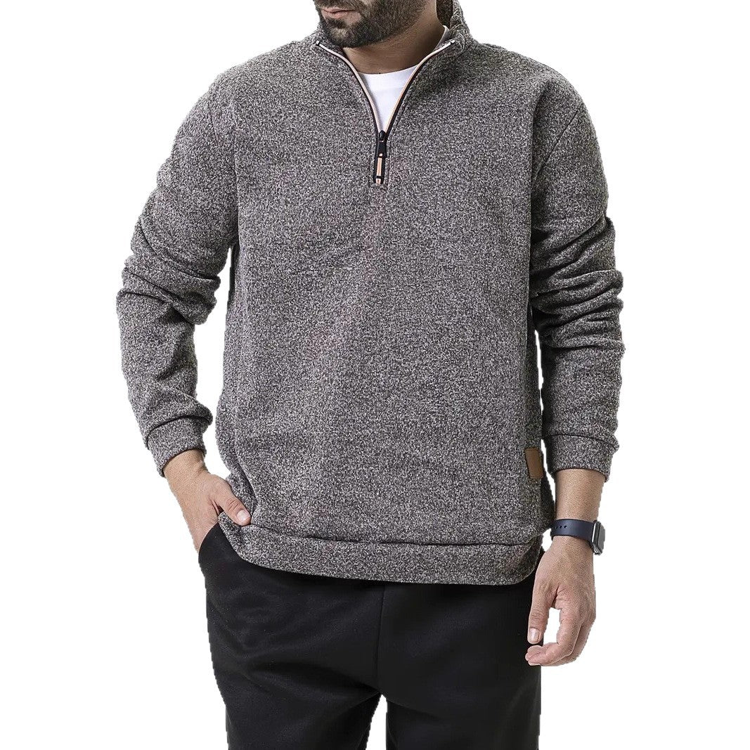 Men's fleece pullover with half zipper Chic and Style