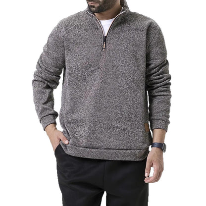 Men's fleece pullover with half zipper Chic and Style
