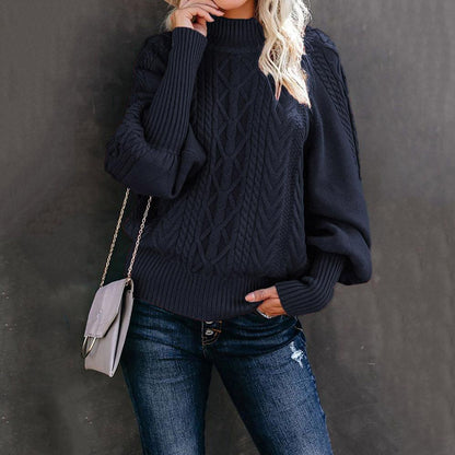 Pull en tricot pour femmes avec col haut et design texturé Chic und Stil