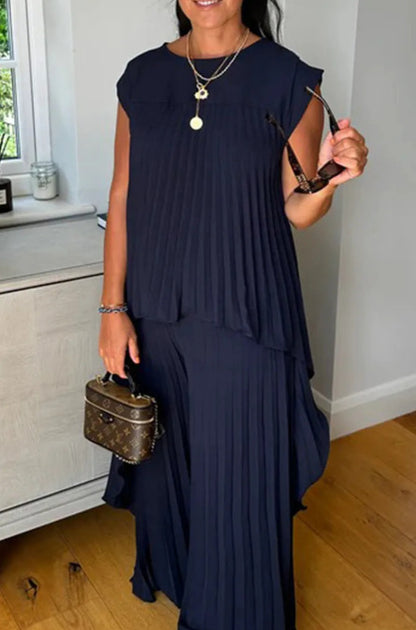 Robe maxi plissée pour femmes avec coupe élégante et silhouette fluide Chic und Stil