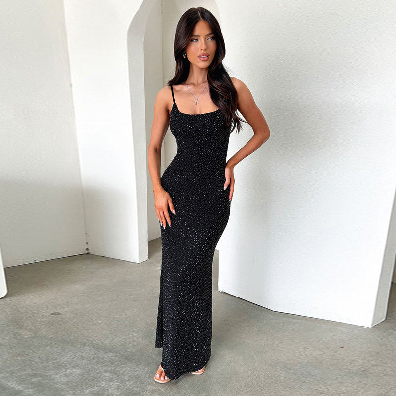 Robe maxi élégante longueur sol pour femmes avec bretelles réglables Chic und Stil