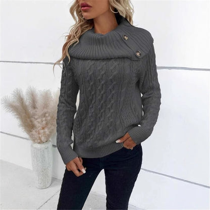 Dames pull en tricot avec col surdimensionné Chic und Stil