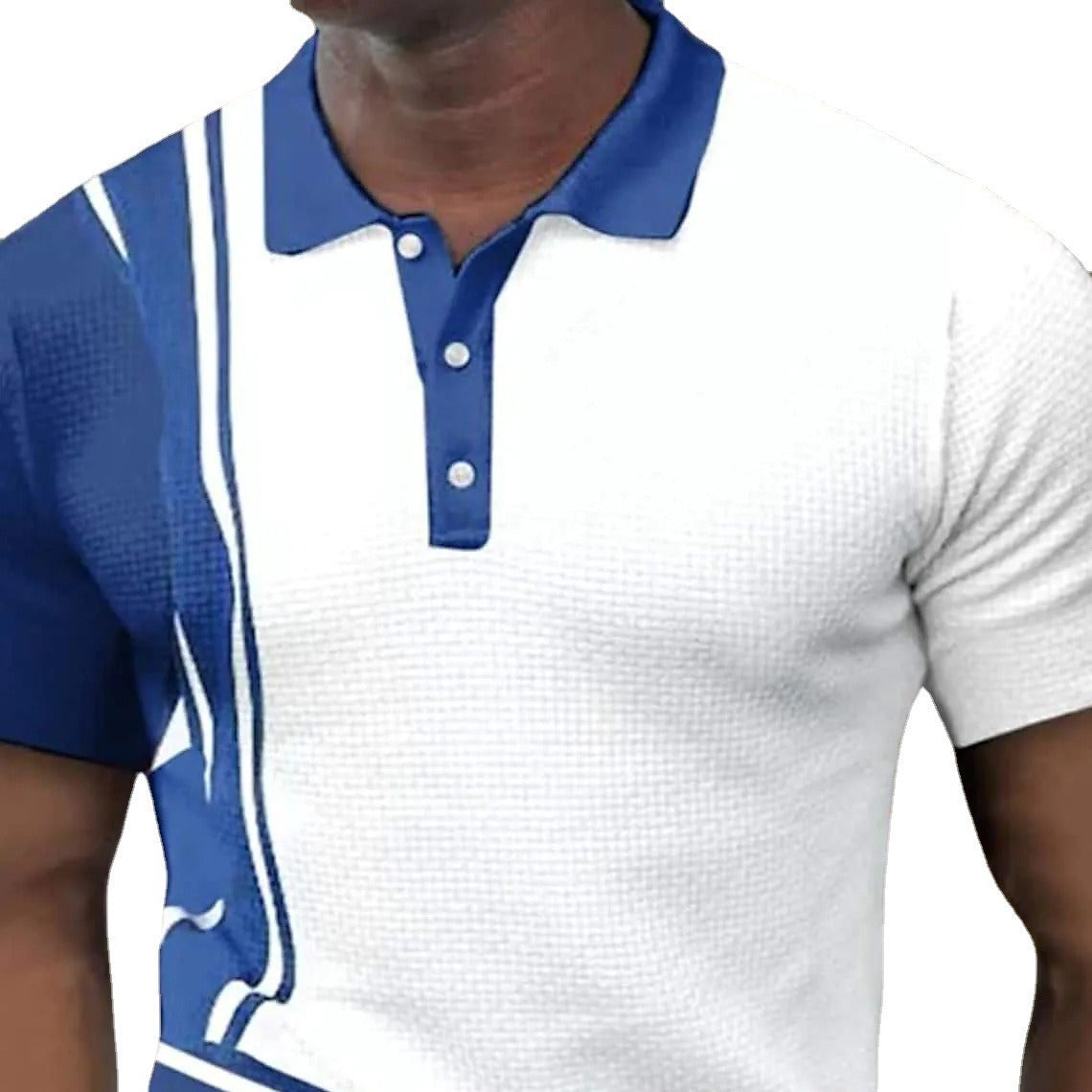 Hommes Polo Performance Texturé à Manches Courtes Chic und Stil