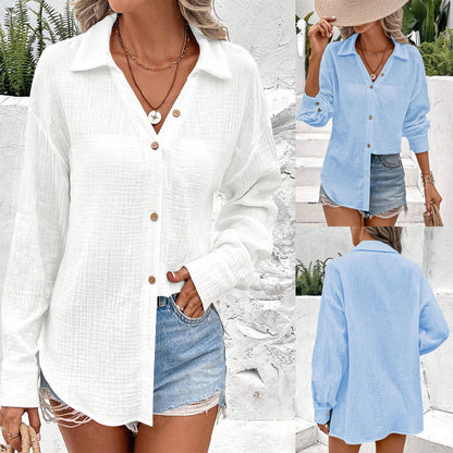 Chemise à boutons structurée légère pour femmes avec un nœud à l'avant Chic und Stil