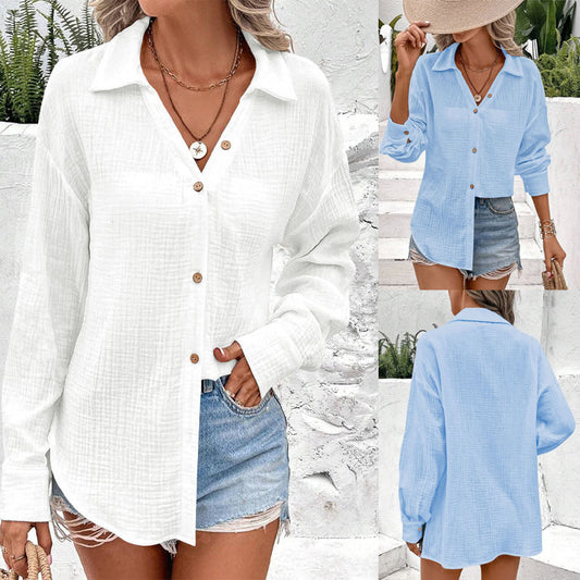 Chemise à boutons structurée légère pour femmes avec un nœud à l'avant Chic und Stil
