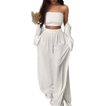 Dames élégant ensemble de lounge avec cardigan large Chic und Stil