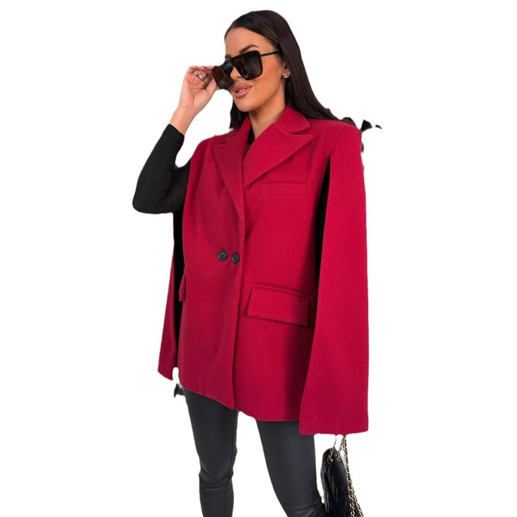 Oversized jacket for women with cape design and modern details Chic and Style