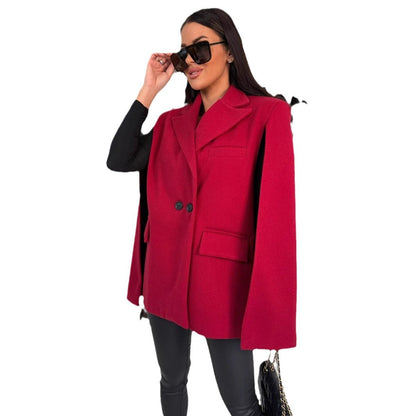 Oversized jacket for women with cape design and modern details Chic and Style