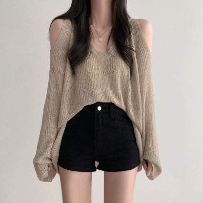 Pull décontracté pour femme avec épaules dénudées et coupe large Chic und Stil