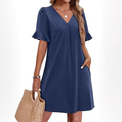 Robe décontractée en lin pour femmes Chic und Stil