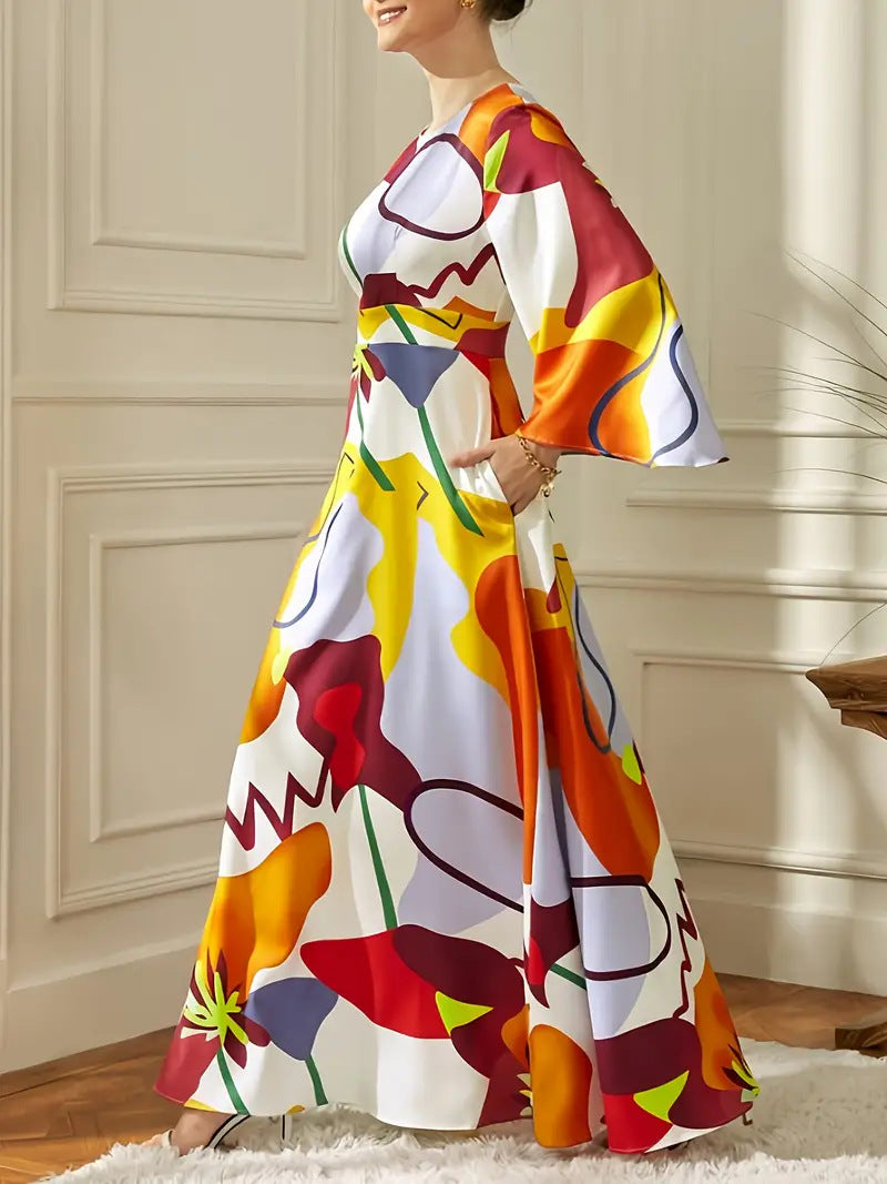 Dames magnifique robe maxi avec motifs abstraits modernes Chic und Stil