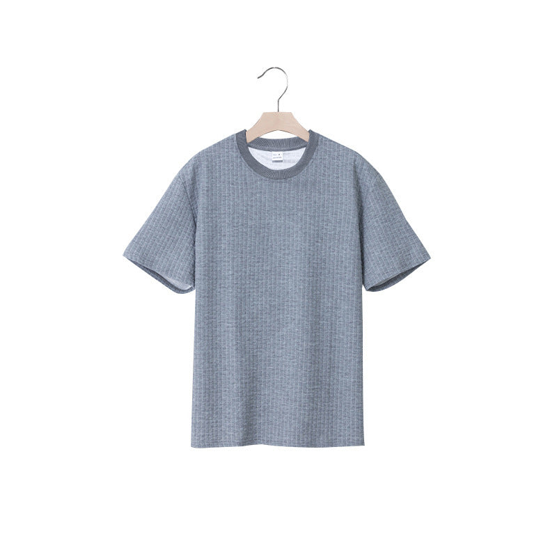 T-shirt décontracté pour homme en coton respirant avec design texturé Chic und Stil
