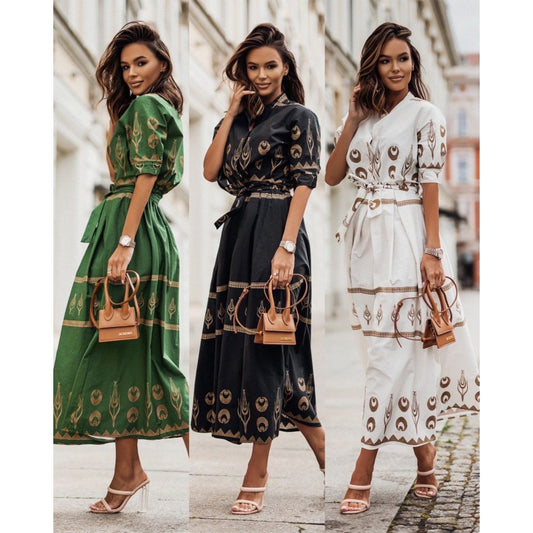 Robe maxi bohémienne pour femmes avec broderie détaillée Chic und Stil