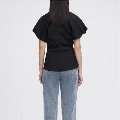 Haut à manches courtes pour femmes avec détail de taille cintrée Chic und Stil
