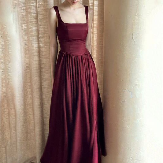 Robe maxi A-ligne à encolure carrée Chic und Stil pour femmes