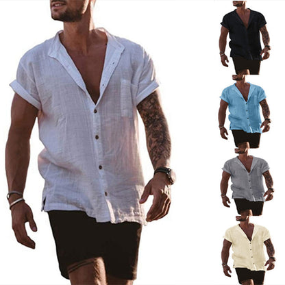 Chemise décontractée en lin pour hommes Chic und Stil