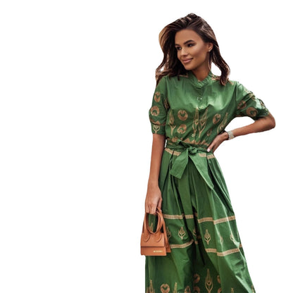 Chic and stylish long sleeve maxi dresses with button closure for women