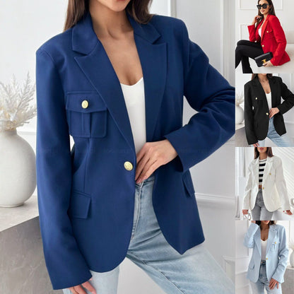 Blazer cintré classique à double bouton pour femmes avec détail de poches Chic und Stil