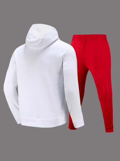 Men's hoodie and jogging pants set with a striking graphic element Chic and Style