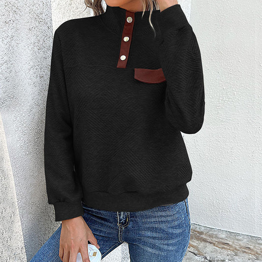 Femme pull à col montant tendance Chic und Stil