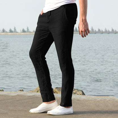 Casual linen pants for men with elastic waistband and side pockets Chic und Stil